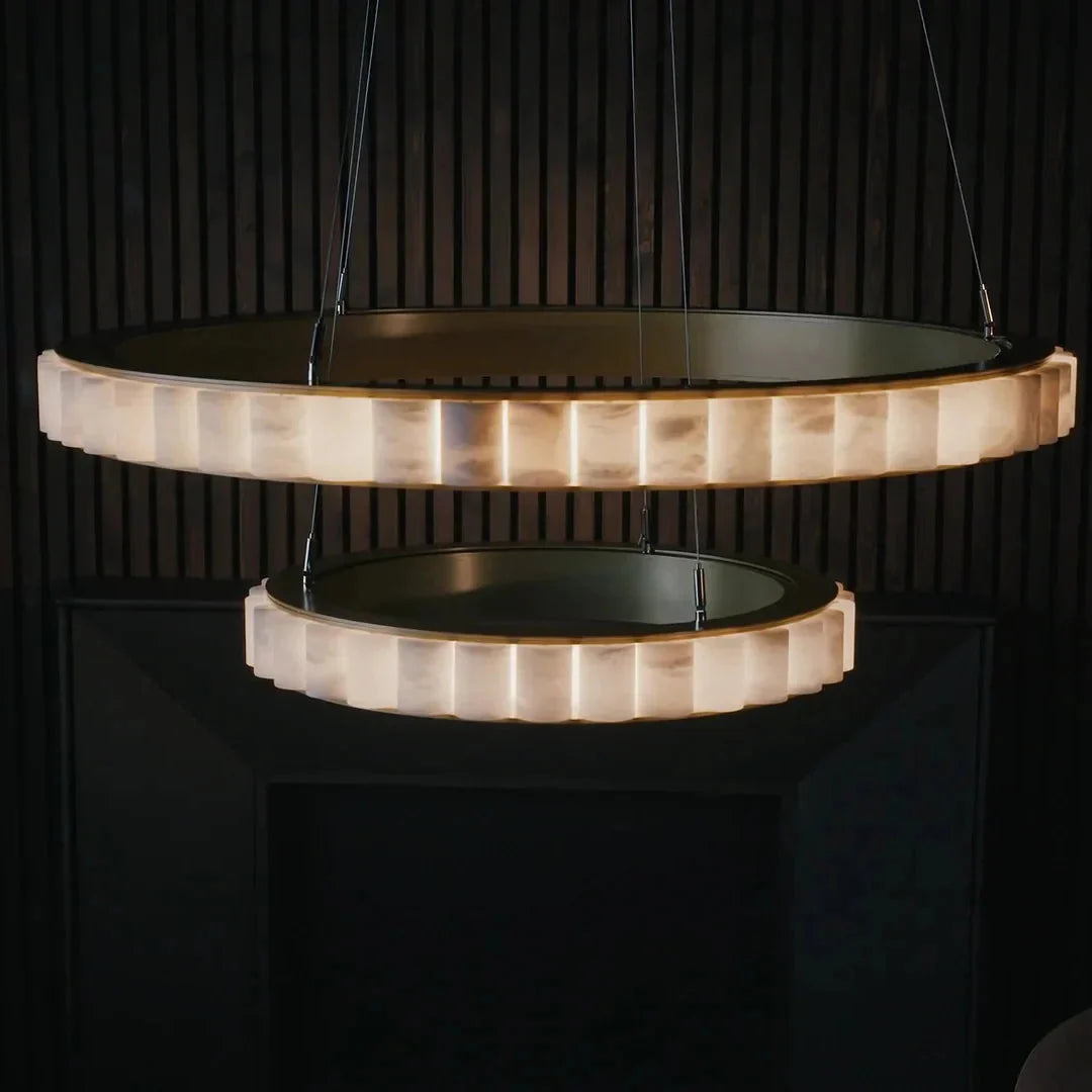 Avalon Alabaster 2 Layer Chandelier