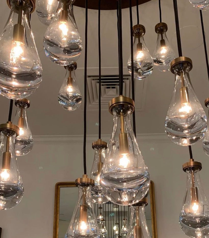 ( Customzie) Raindrop Glass Round Chandelier 72" 45-light