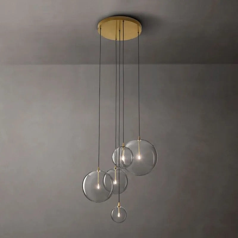 Glass Globe Modern Cluster Chandelier 24"
