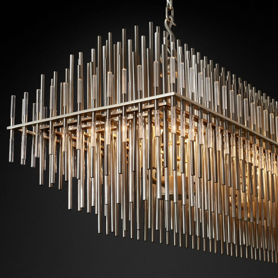 Emile Industrial Wind Rectangular Chandelier 54"