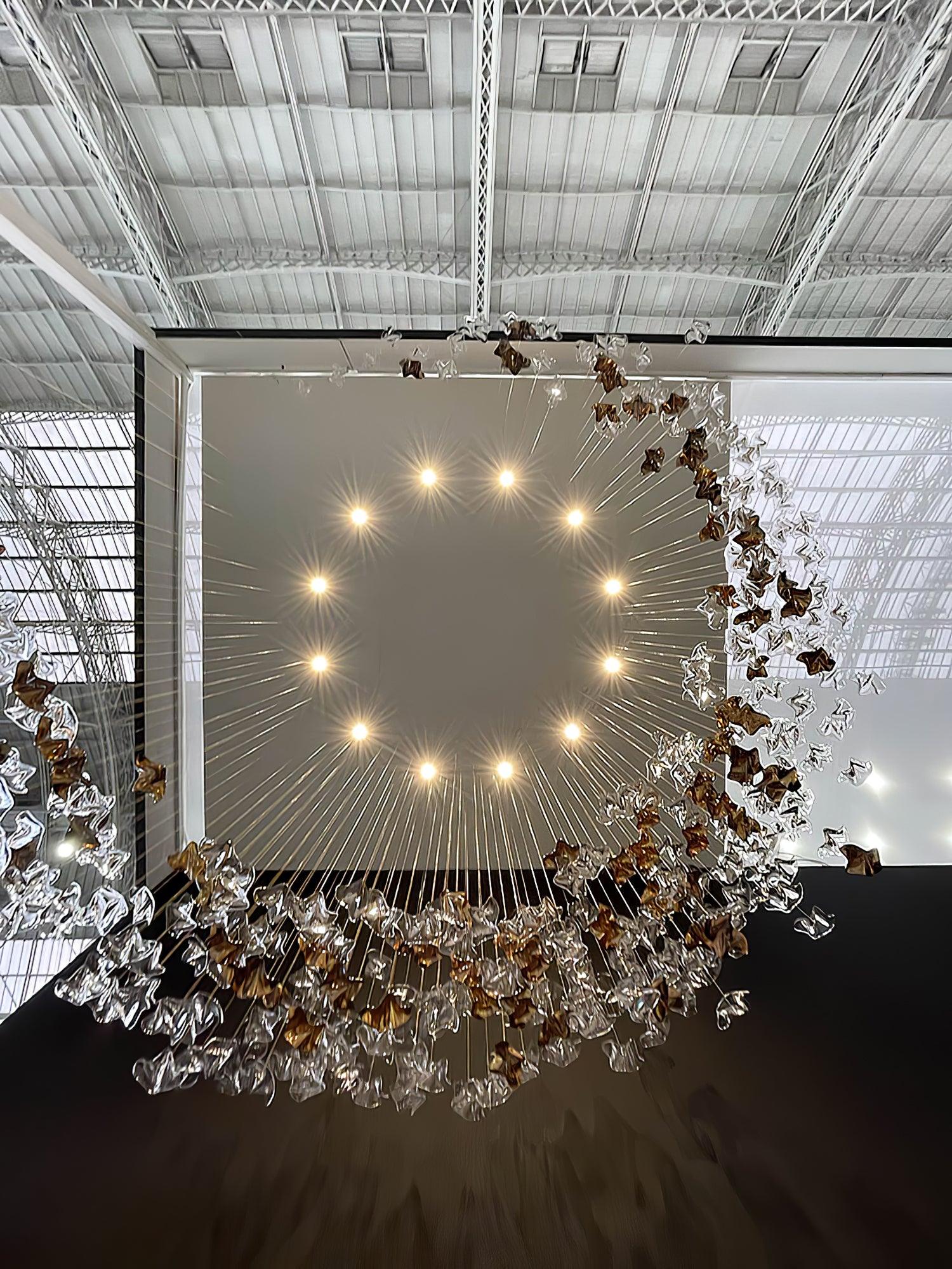Tidal Art Glass Chandelier (With Canopy)