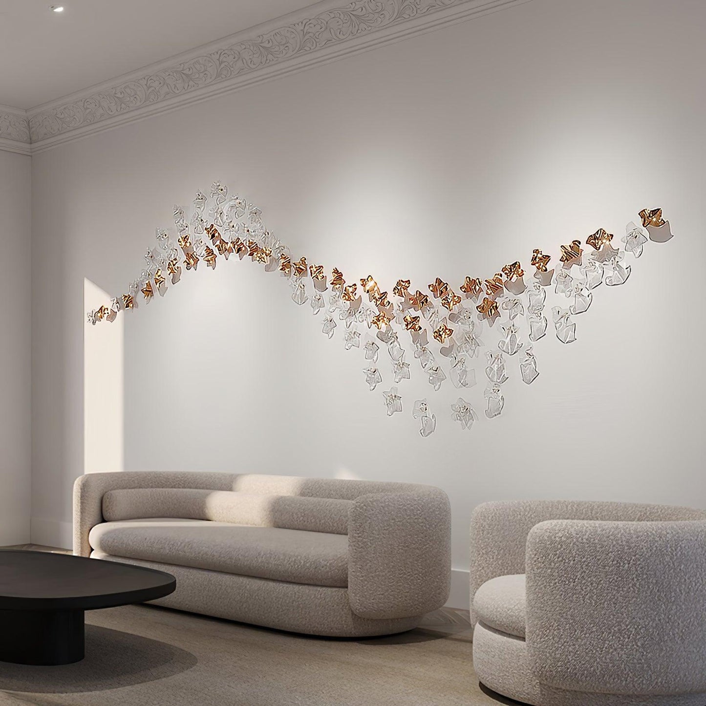 Tidal Art Glass Chandelier (With Canopy)