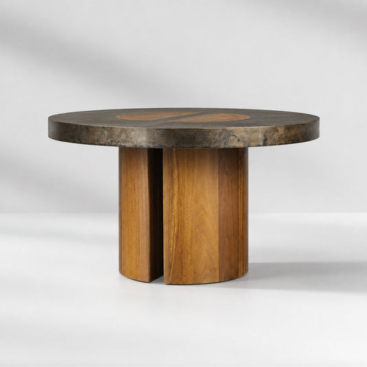 Calacius Artisan Round Dining Table in Reclaimed Reclaimed Wood
