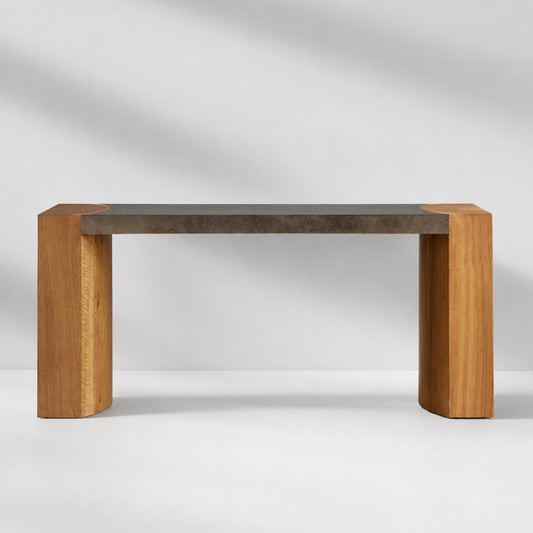 Calacius Steel Wood Console Table Handcrafted Industrial Style Living