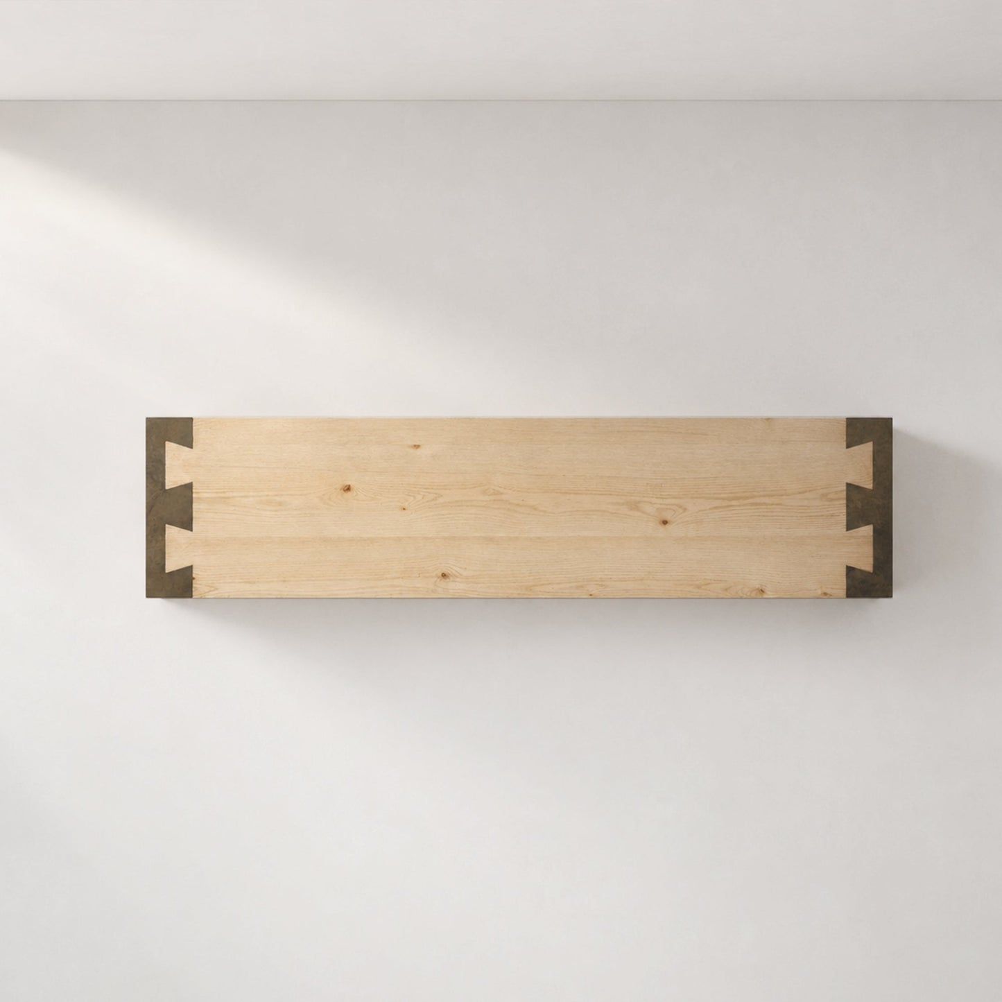 Tellurian Oak Console Table with Oxidized Steel Legs Rustic Living Room Furniture