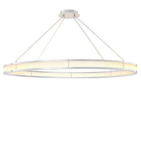Damien 55" Modern Chandelier (Nickel & Frosted Glass Finish)