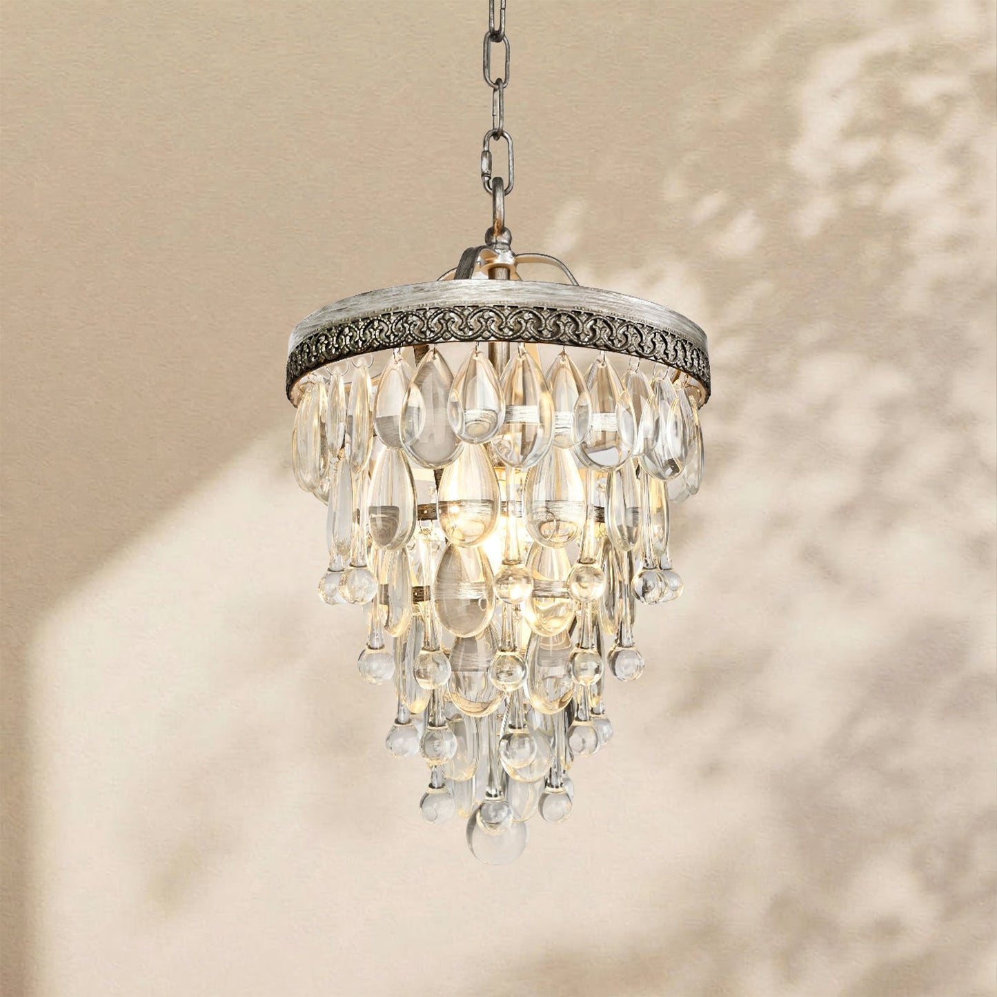 Handmade Art Crystal Glass Calira Chandelier