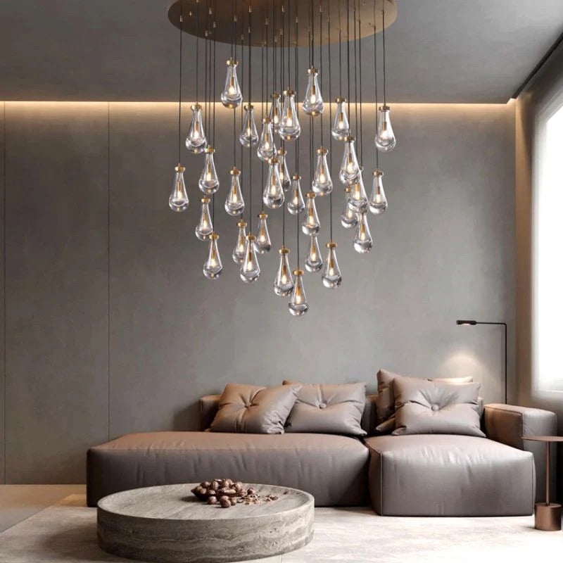 ( Customzie) Raindrop Glass Round Chandelier 72" 45-light