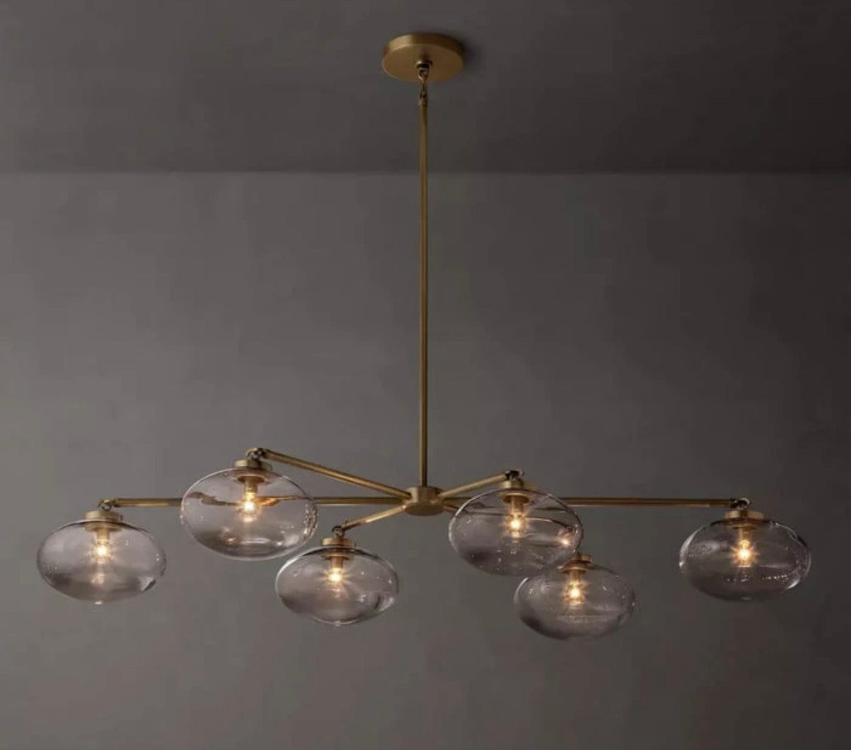 Cabrette Clear Glass Mobile Linear Chandelier 60'' 72''