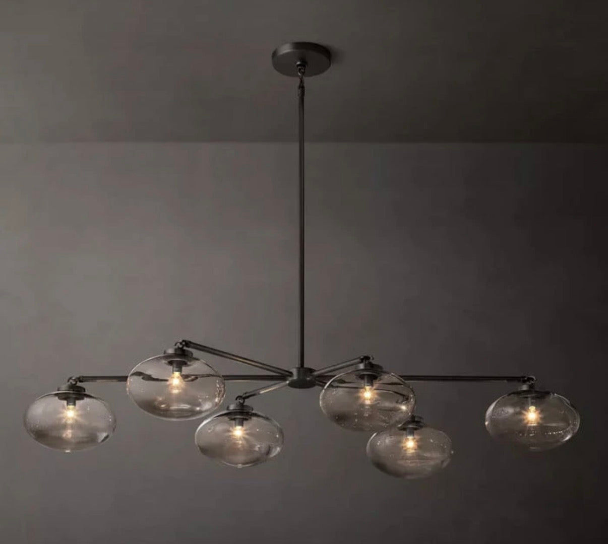 Cabrette Clear Glass Mobile Linear Chandelier 60'' 72''