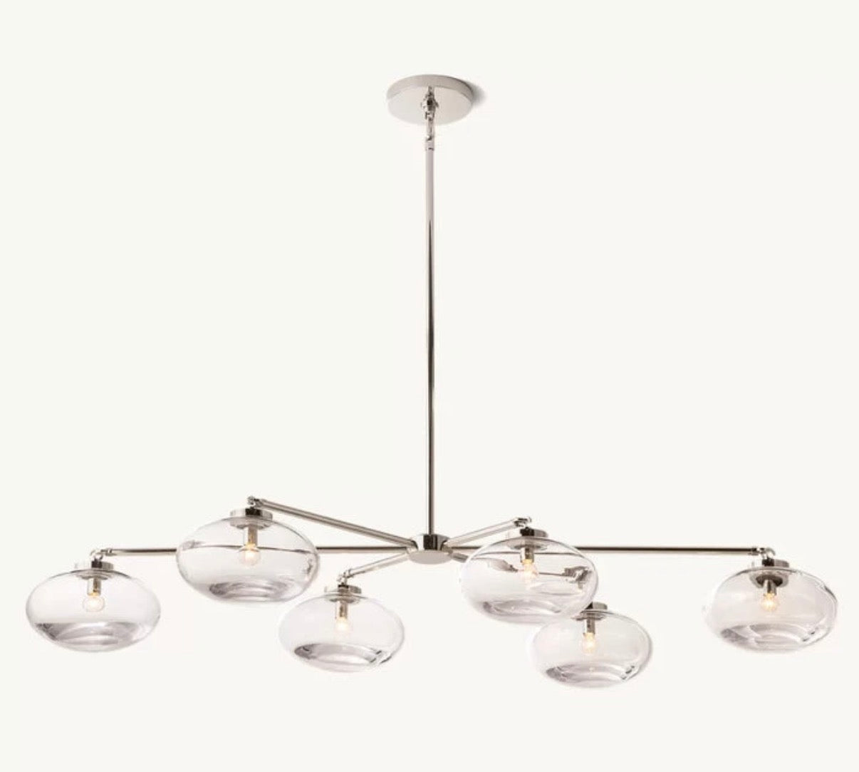 Cabrette Clear Glass Mobile Linear Chandelier 60'' 72''