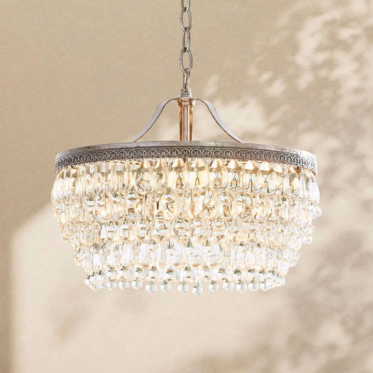 Handmade Art Crystal Glass Calira Round Chandelier