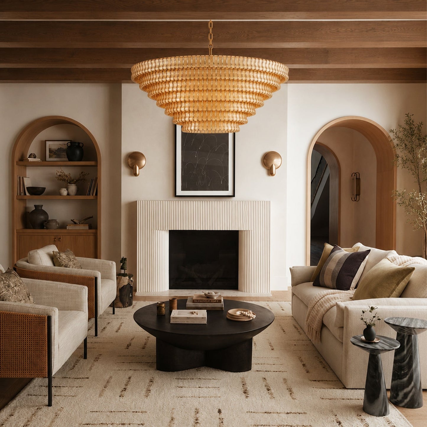 Amor 7-Tier Ghiaccio Glass Round Chandelier 60"