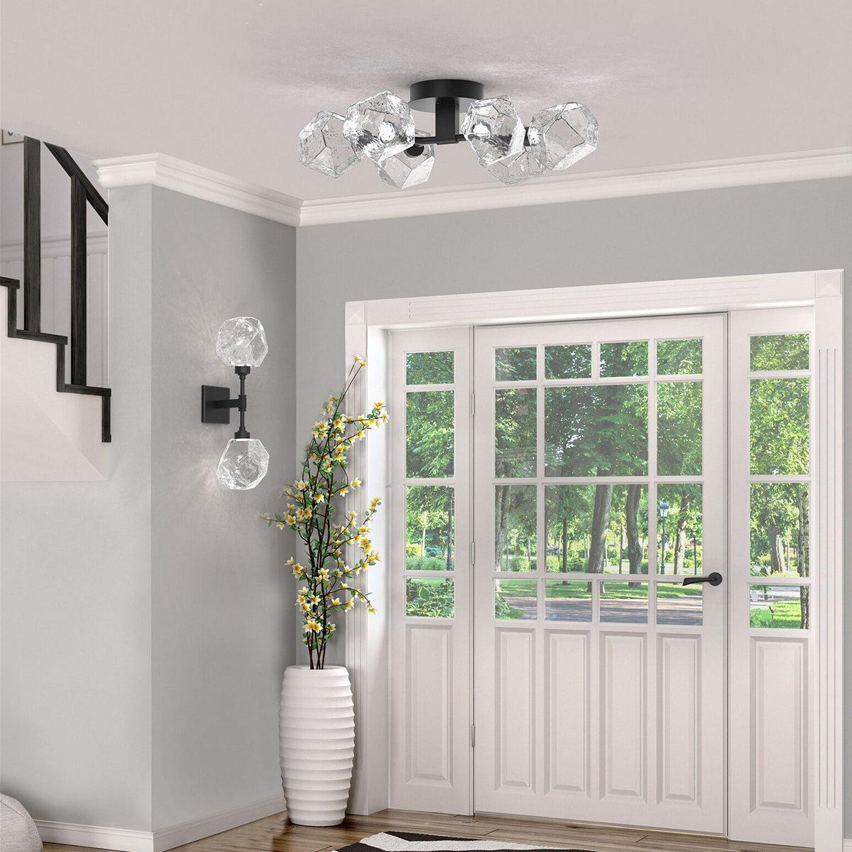 Art Twisted Flushmount Light