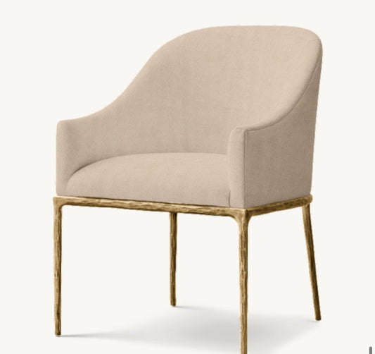 THADDEUS SLOPE FABRIC DINING ARMCHAIR