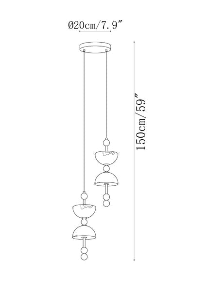 Duo Alabaster 2-head Pendant Lamp
