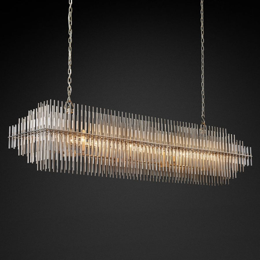 Emile Industrial Wind Rectangular Chandelier 54"