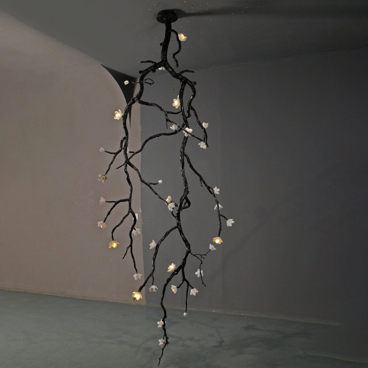 Aura Flora Large Long Branch Flower Chandelier