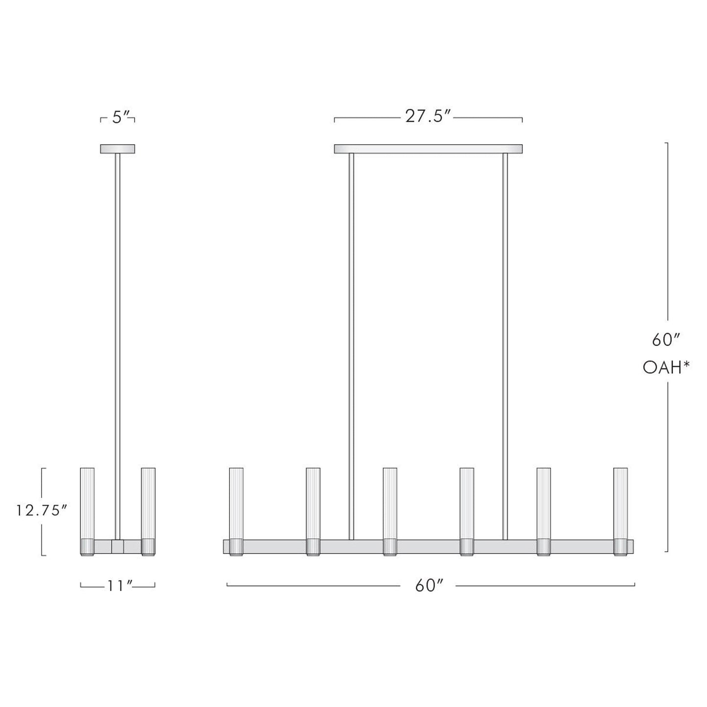 Pastis Linear Chandelier 60"W