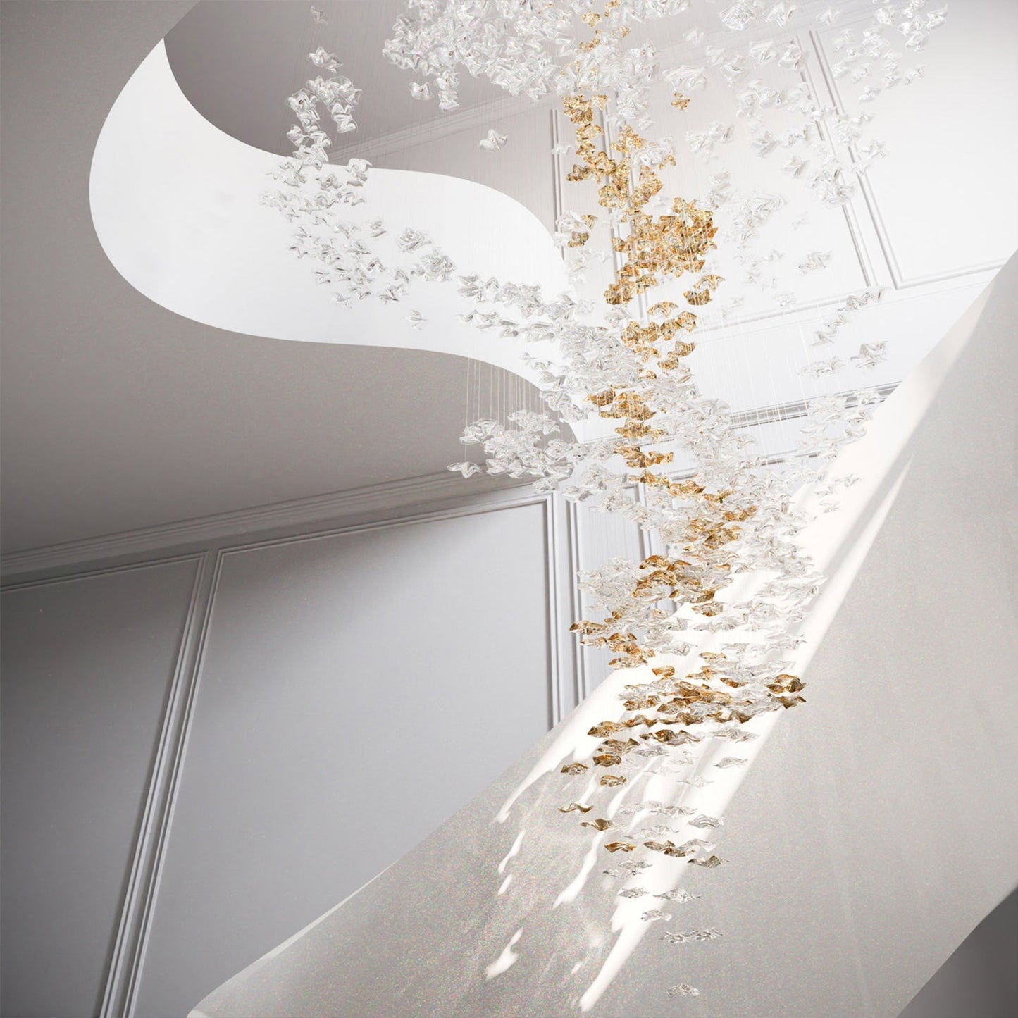 Tidal Art Glass Chandelier (With Canopy)