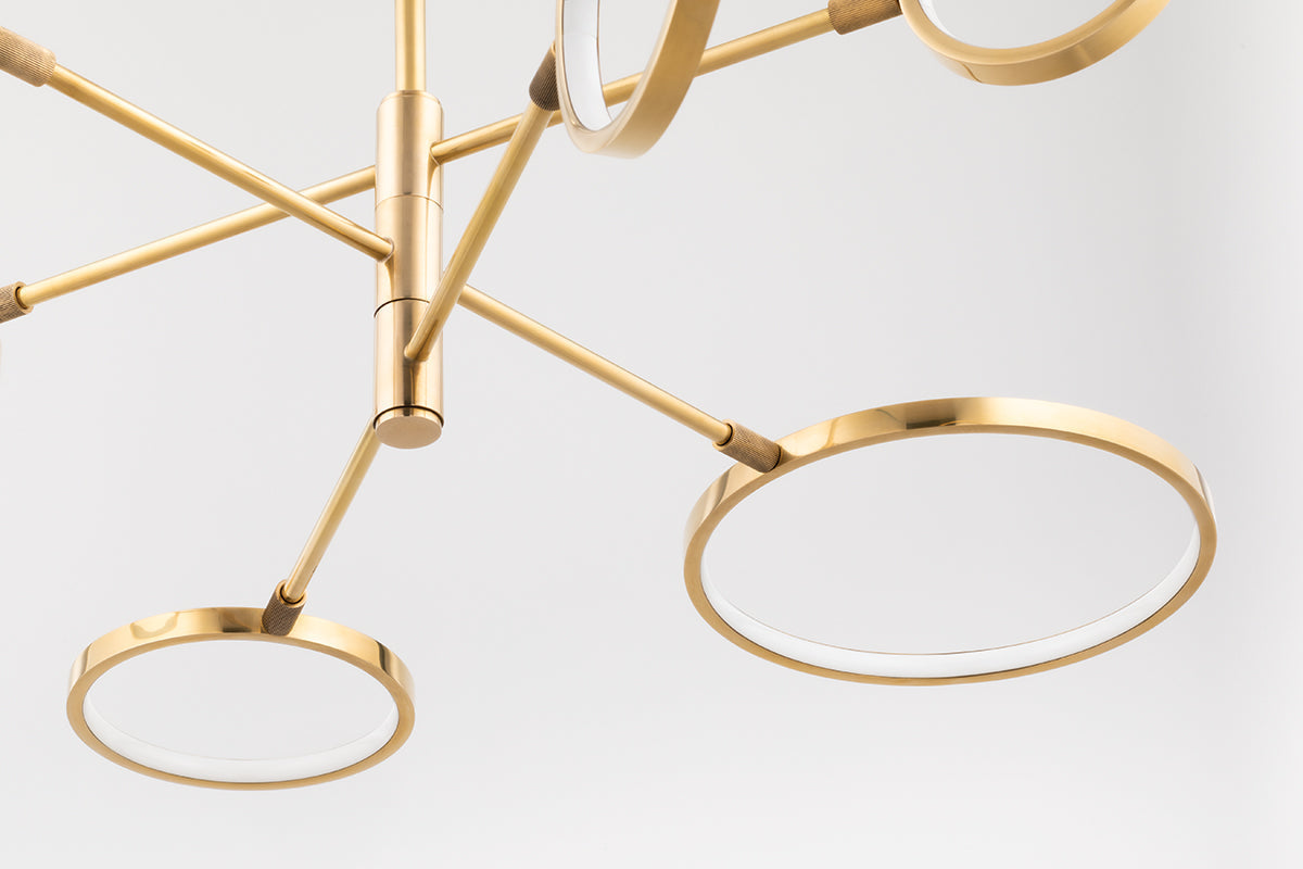Saturn Modern Brass Chandelier