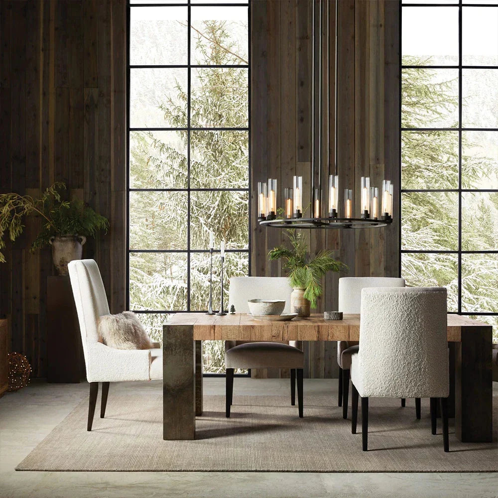 Tellurian Oak Dining Table Rectangular Handcrafted Rustic Industrial Dining Furniture