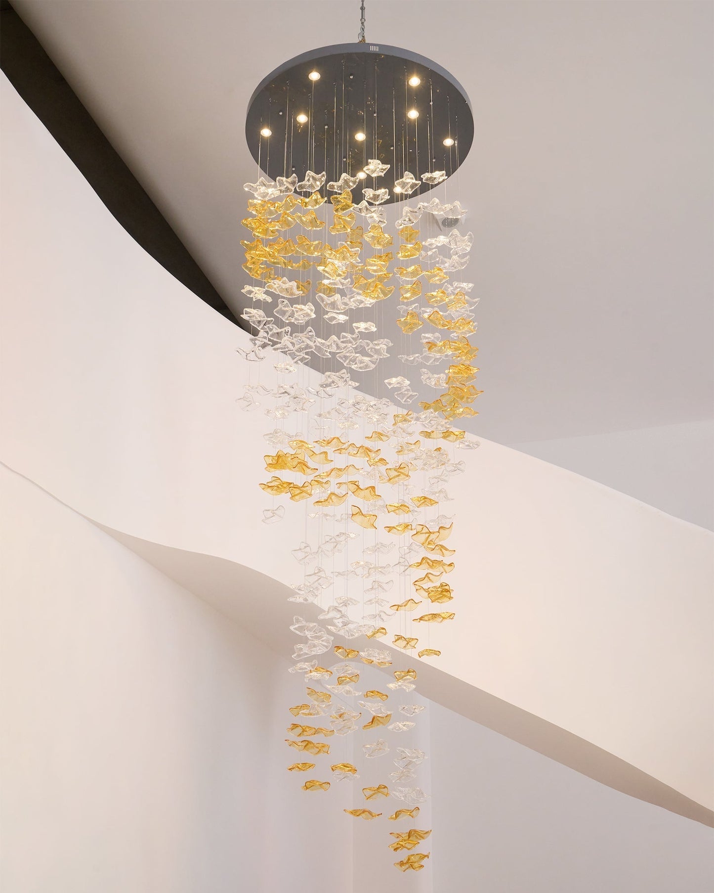 Tidal Art Glass Chandelier (With Canopy)
