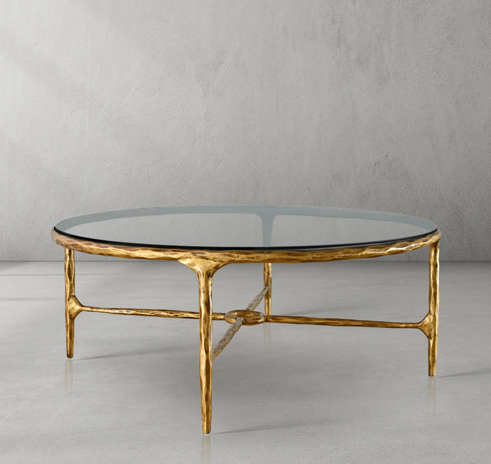 Thaddeus Glass Round Coffee Table 36" 55"