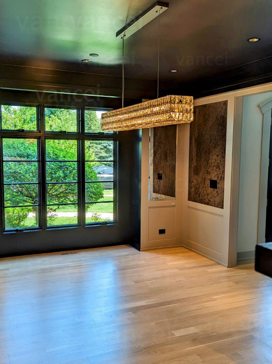 Clear K9 Crystal Linear Ring Chandelier