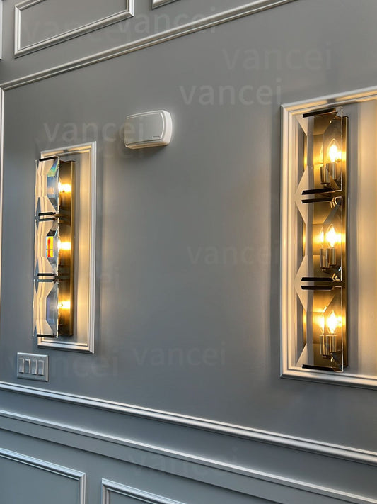 Harlow Crystal Triple Wall Sconce H 32"