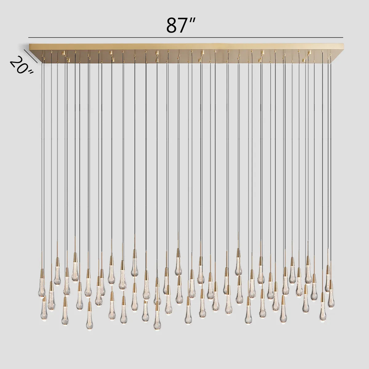 Solitaire Linear Chandelier 37"50"70"87"120"