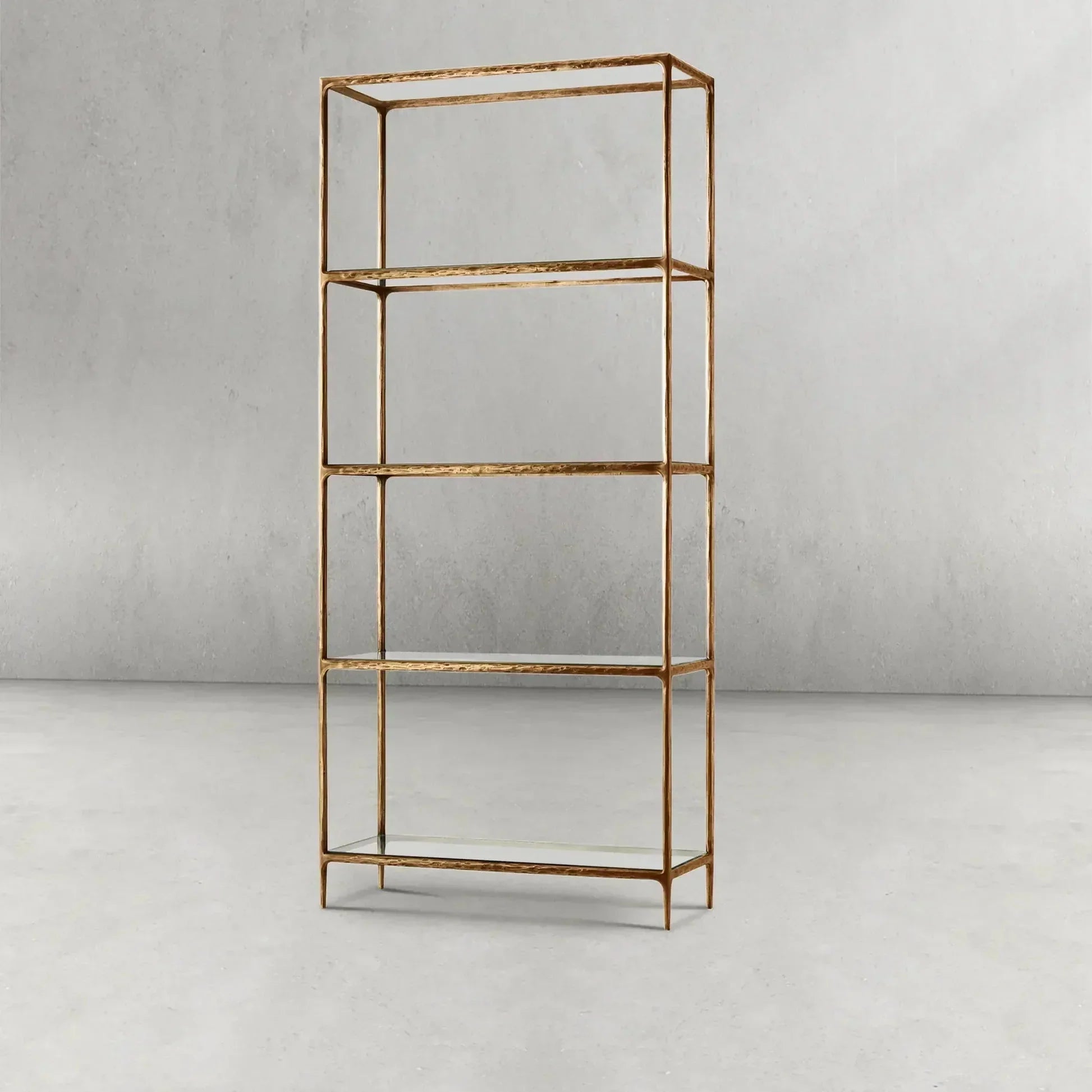 Hand-Forged Metal Glass Shelving