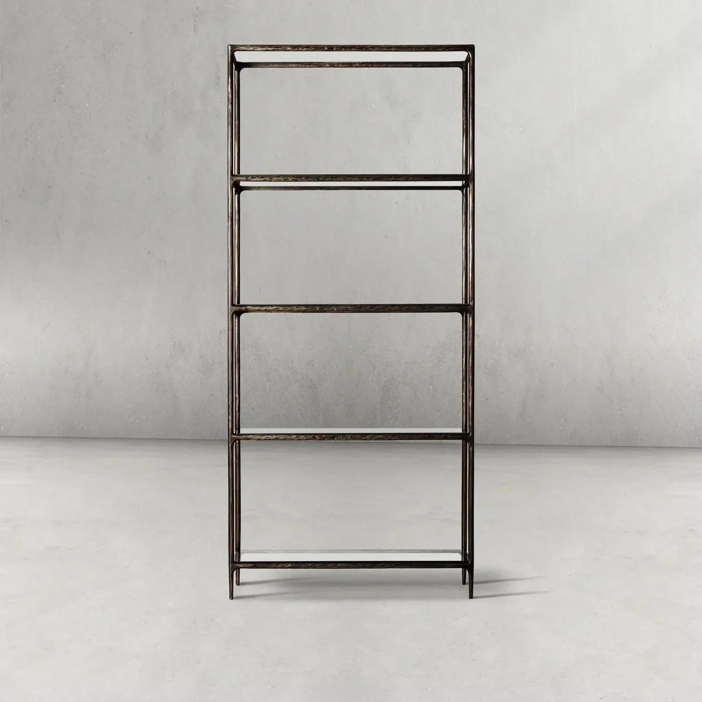 Hand-Forged Metal Glass Shelving