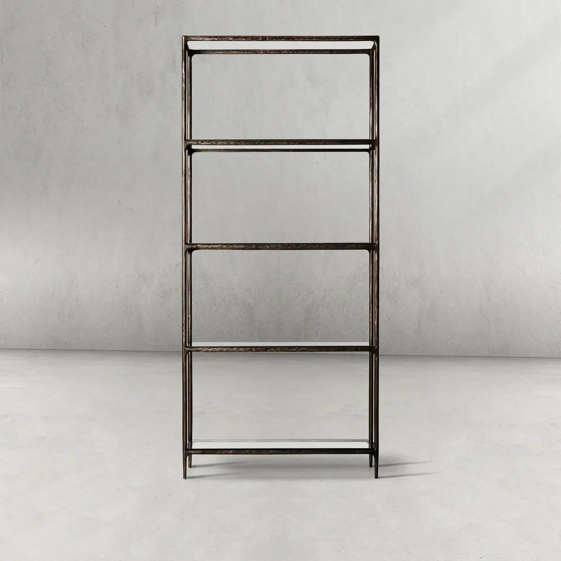 Hand-Forged Metal Glass Shelving