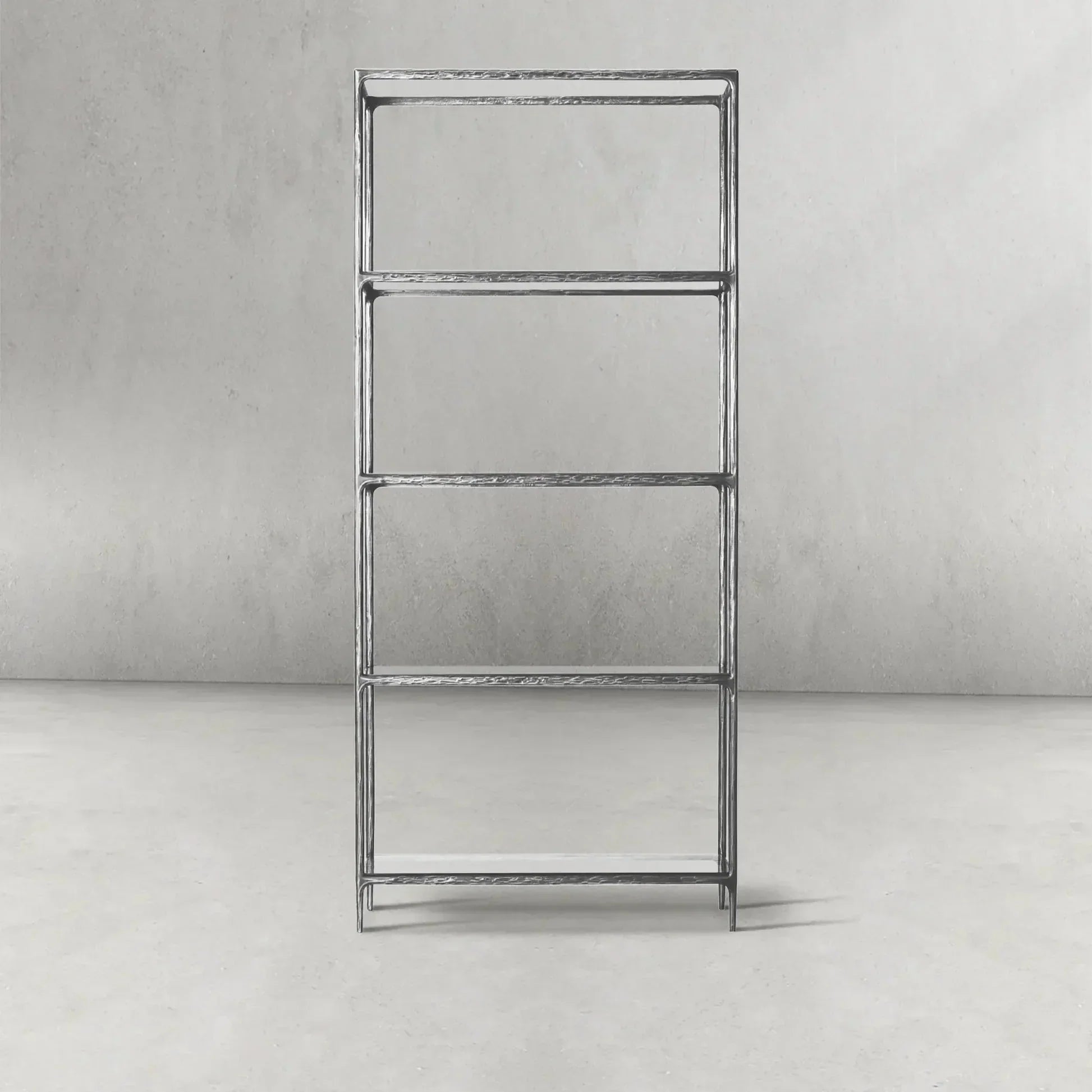 Hand-Forged Metal Glass Shelving
