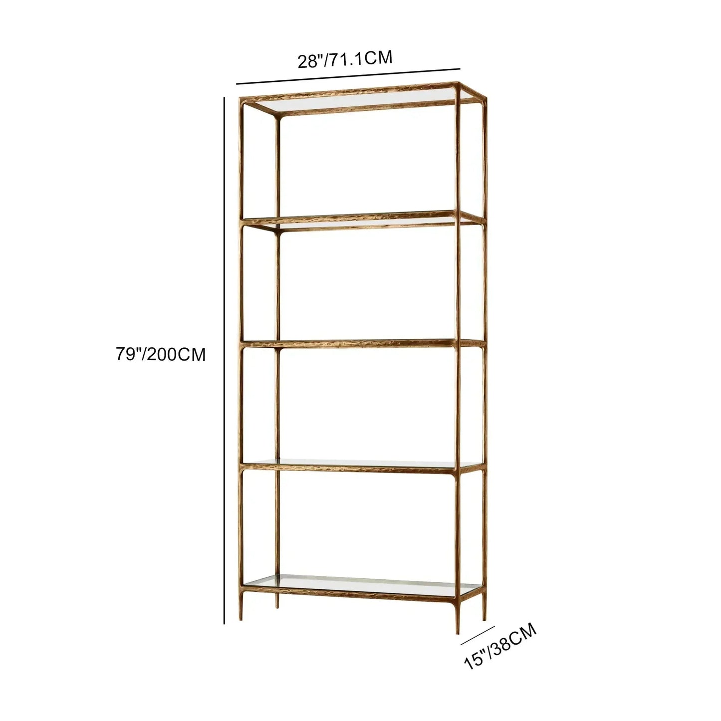 Hand-Forged Metal Glass Shelving