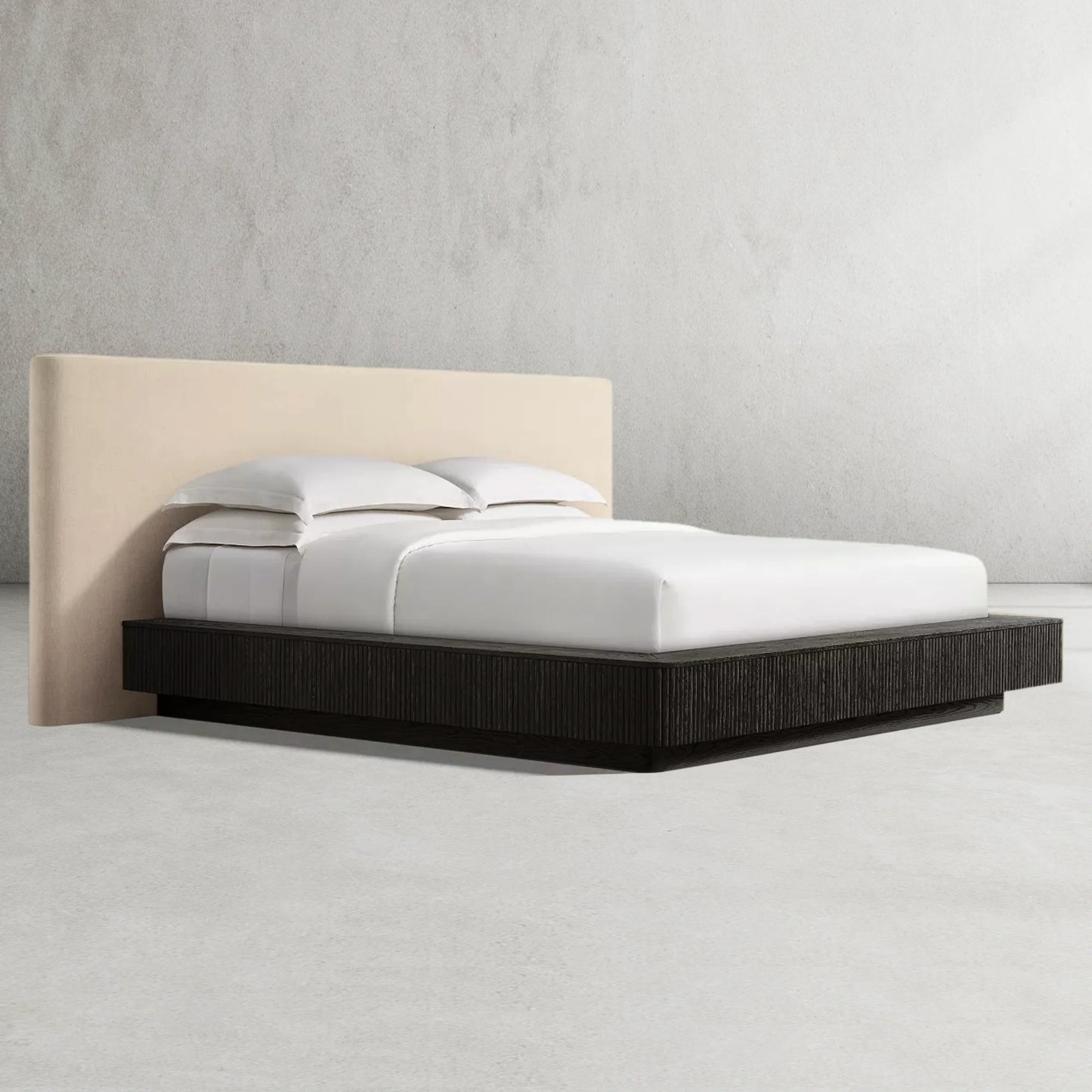 Mulholland Extended Wooden Bed Frame With Fabric Base