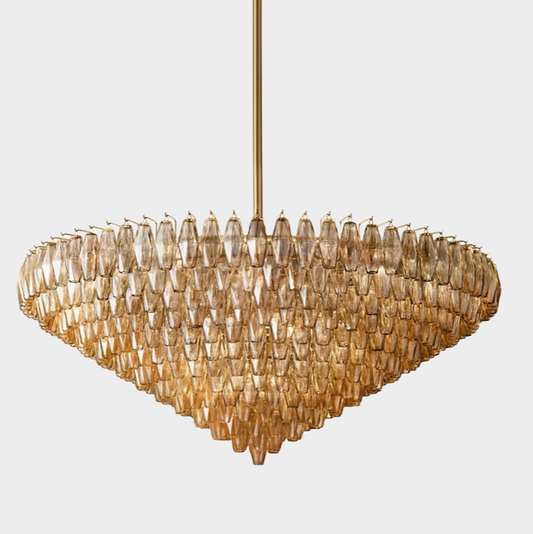 Chiaravalle Glass Tiered Round Chandelier 62"
