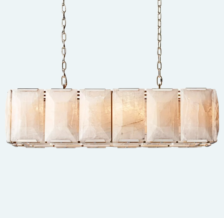 Harlow Calcite Rectangular Chandelier 42"