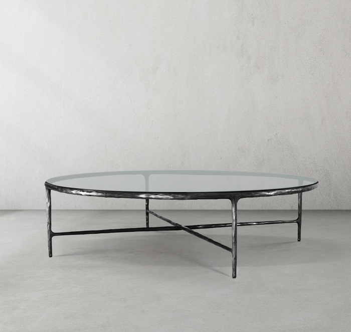 Thaddeus Glass Round Coffee Table 48"