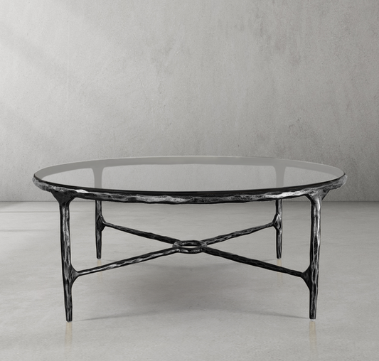 Thaddeus Glass Round Coffee Table 48"